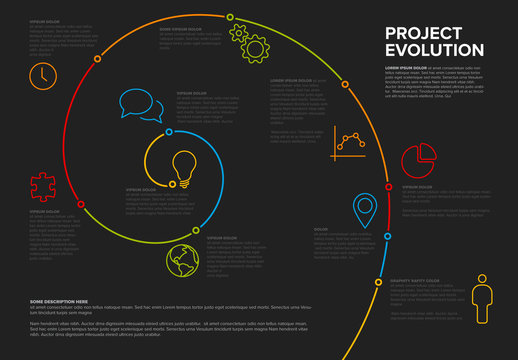 Colorful Spiral Timeline Infographic Layout