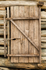 Old weathered cabin door