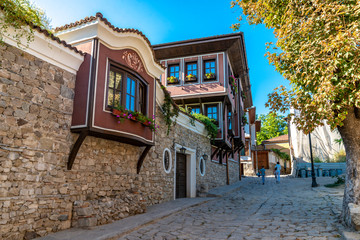 amazing street in Plovdiv city in Bulgaria