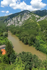 Panorama of Medieval Cherepish Monastery of The Assumption and Iskar River Gorge, Vratsa region, Bulgaria