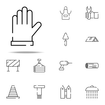 Gloves For Work Icon. Construction Icons Universal Set For Web And Mobile