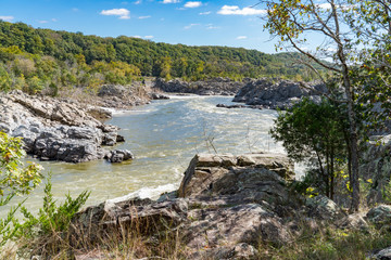 Fototapeta na wymiar Potomac River along Great Falls, Virginia