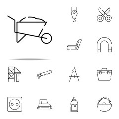 wheelbarrow with sand icon. construction icons universal set for web and mobile