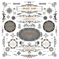 Set of Vintage Decorations Elements.