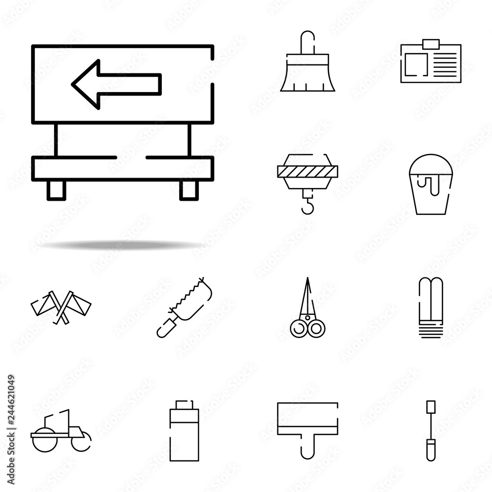 Poster pointer to the left icon. construction icons universal set for web and mobile