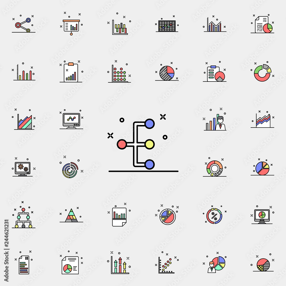 Poster structural report colored icon. business charts icons universal set for web and mobile