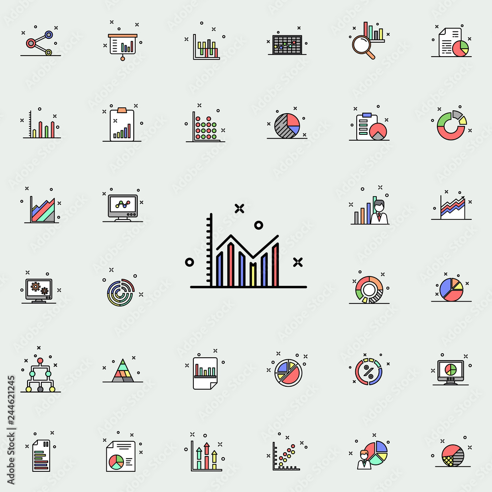 Poster graphic report colored icon. business charts icons universal set for web and mobile