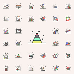pyramid diagram colored icon. Business charts icons universal set for web and mobile