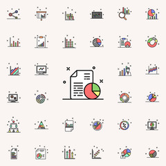 report on paper pie colored icon. Business charts icons universal set for web and mobile