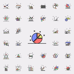 Obraz premium diagram pie colored icon. Business charts icons universal set for web and mobile