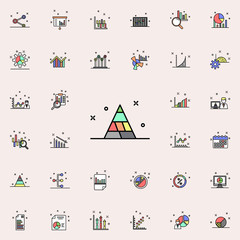 pyramid diagram colored icon. Business charts icons universal set for web and mobile