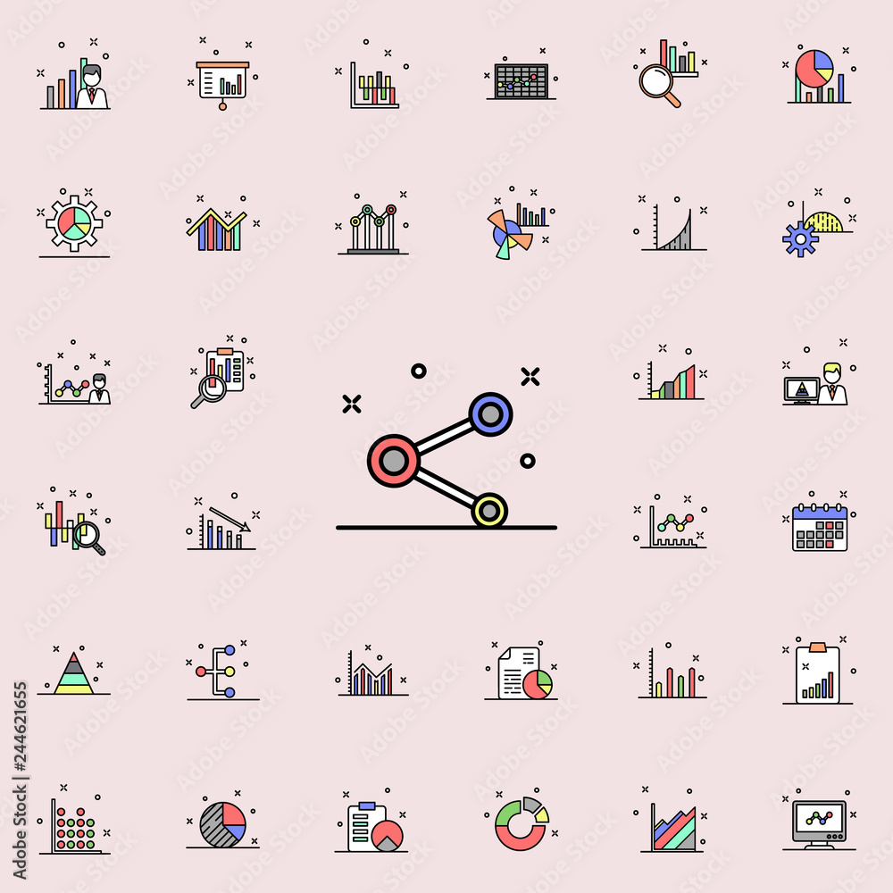 Poster graphic report colored icon. business charts icons universal set for web and mobile