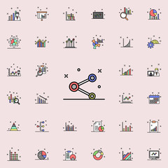 graphic report colored icon. Business charts icons universal set for web and mobile