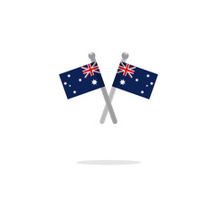 Australia flags to cross - vector illustration