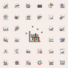 diagram columns colored icon. Business charts icons universal set for web and mobile