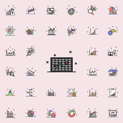 cell diagram colored icon. Business charts icons universal set for web and mobile