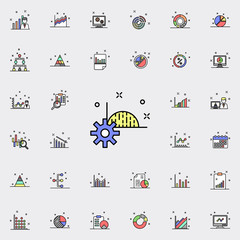 business report mechanism colored icon. Business charts icons universal set for web and mobile