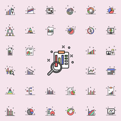 consider a business report colored icon. Business charts icons universal set for web and mobile