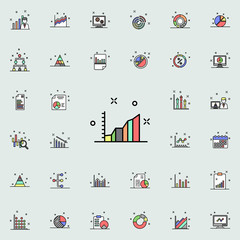 growth chart colored icon. Business charts icons universal set for web and mobile
