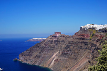 View of Imerovigli with his cliff in Santorini