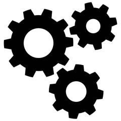 Gears - A vector cartoon illustration of a few spinning gears.