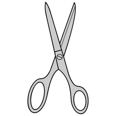 Scissors Cartoon - A vector cartoon illustration of a pair of Scissors.