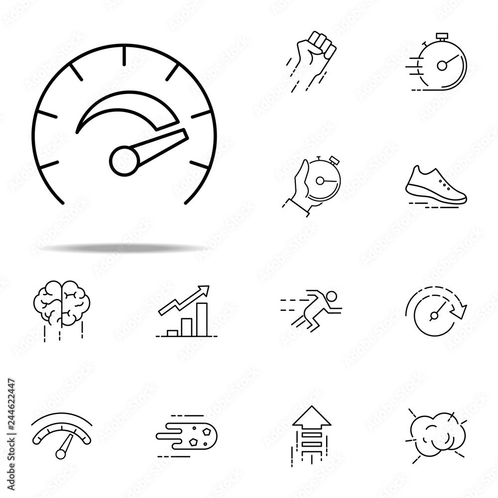 Poster maximum speedometer indicators icon. speed icons universal set for web and mobile