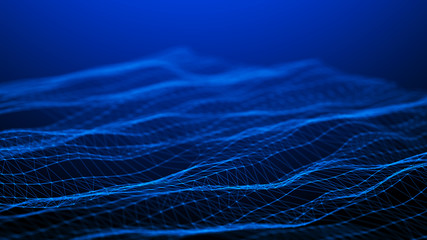 Naklejka premium Network connection dots and lines. Technology background. Plexus. Big data background. 3d rendering.