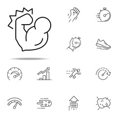 muscular arms icon. Speed icons universal set for web and mobile