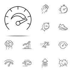 maximum speedometer indicators icon. Speed icons universal set for web and mobile
