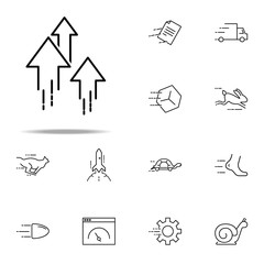 flying arrows icon. Speed icons universal set for web and mobile