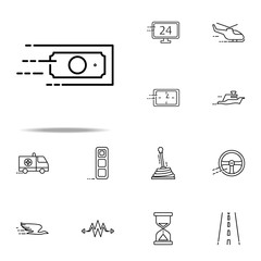quick money transfer icon. Speed icons universal set for web and mobile