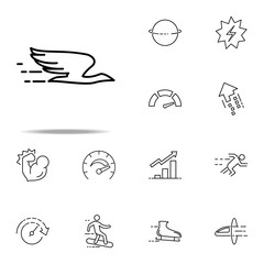 flying bird icon. Speed icons universal set for web and mobile