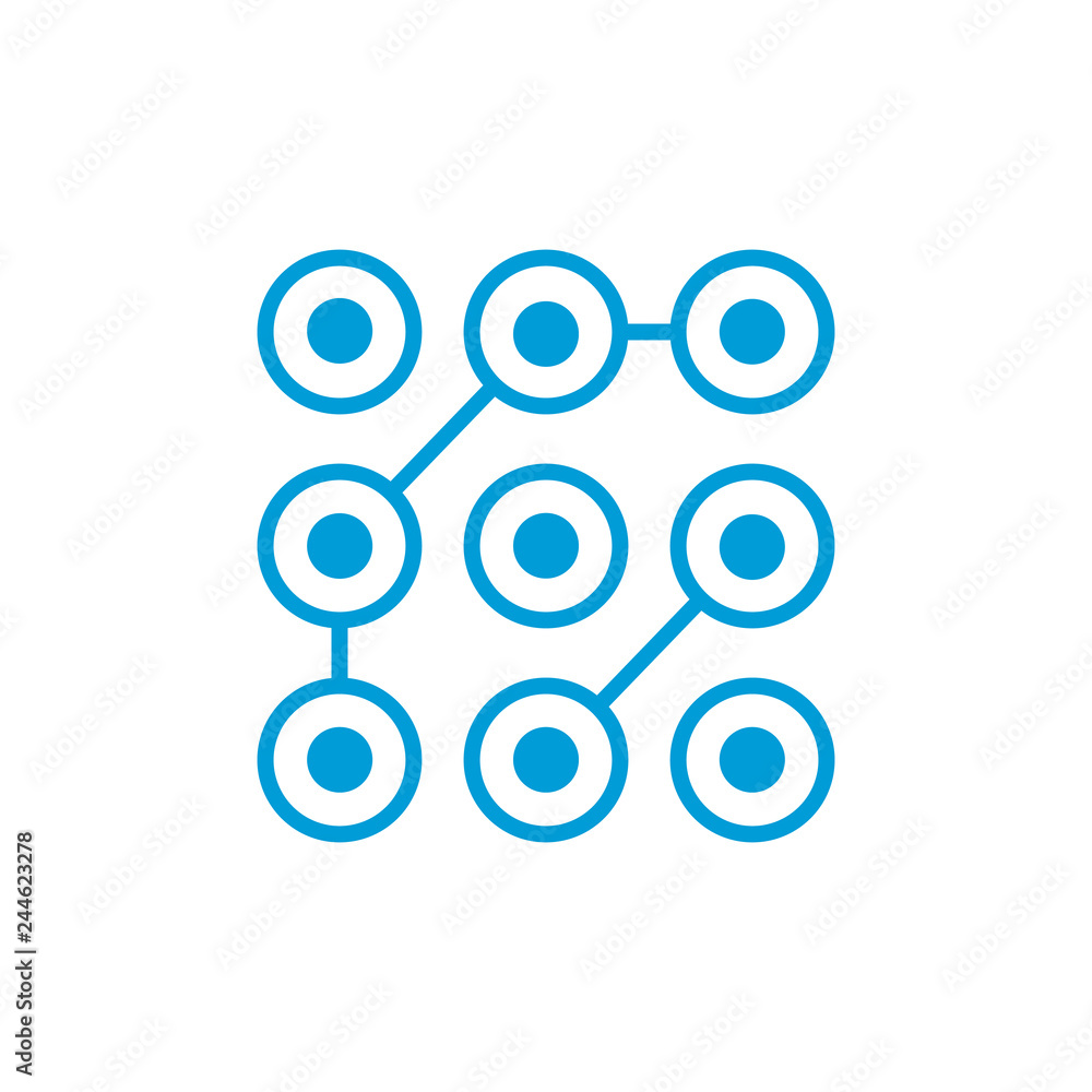 Poster pattern lock access code icon. ux and ui. access code path icon for web design, apps, software, prin