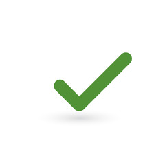 Green check mark icon. Tick symbol in green color, vector illustration. Editable stroke.