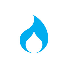 Flame and water drop logo concept. vector illustration isolated on white background.