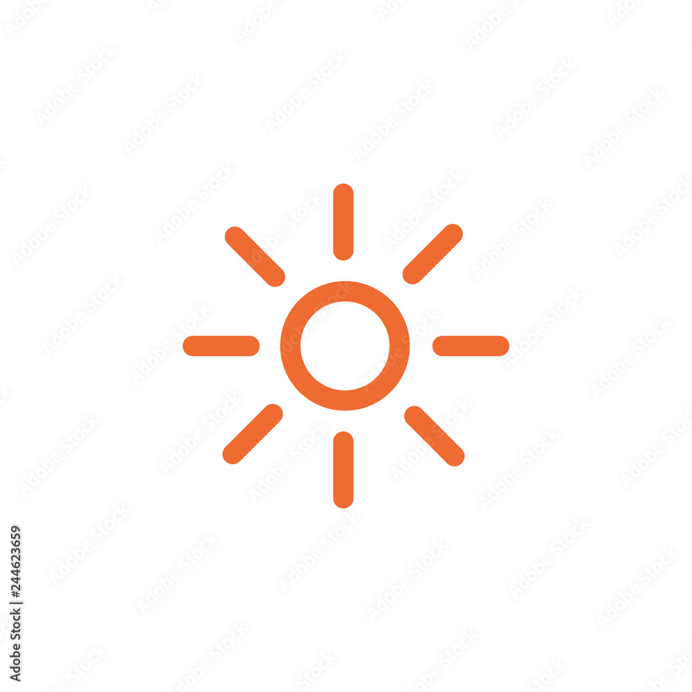 Poster sun shining outline icon. linear style sign for mobile concept and web design. sunny weather simple 