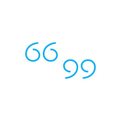 Quote commas icon vector illustration isolated on white background.