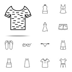 summer t-shirt icon. Summer Clothes icons universal set for web and mobile