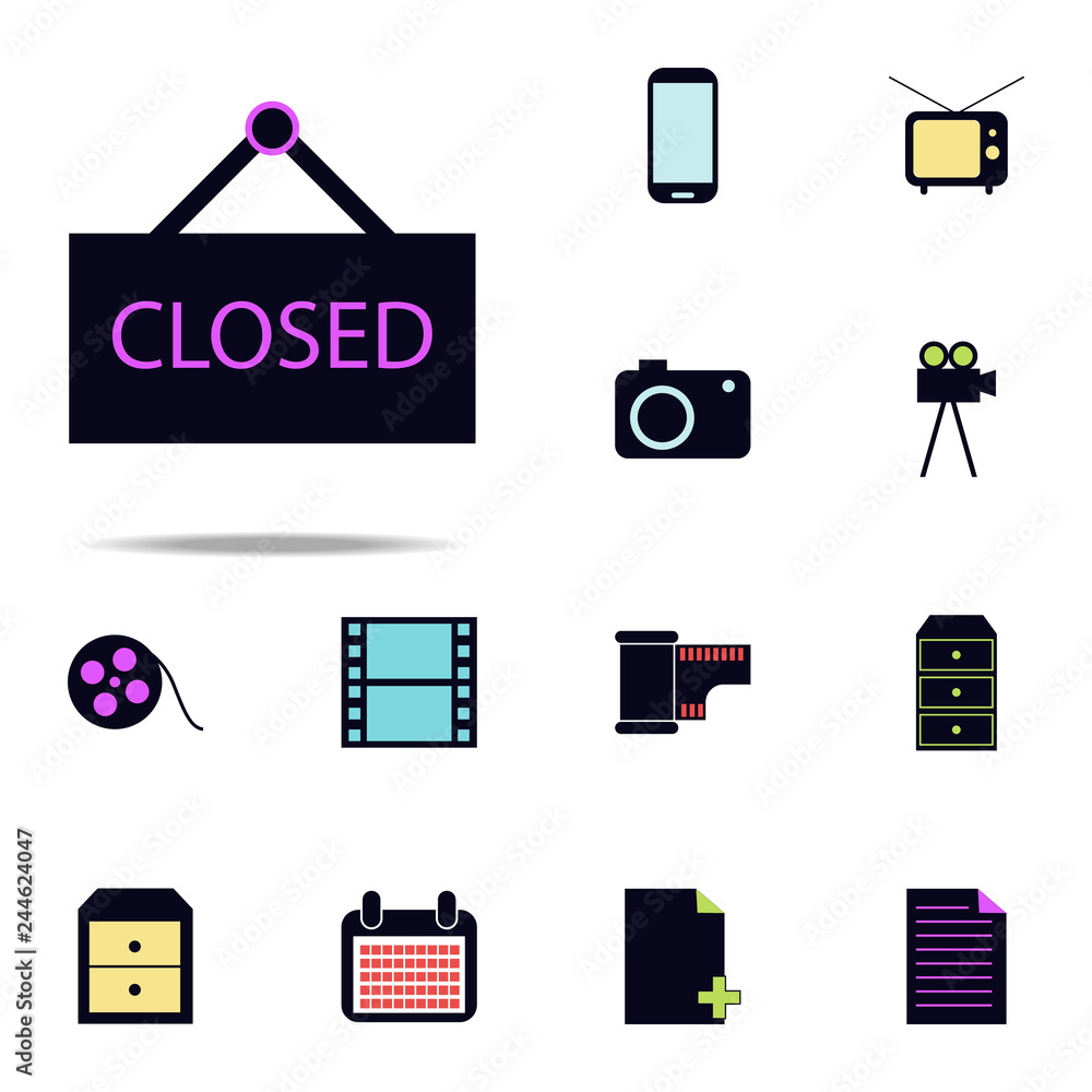 Poster door closed sign icon. web icons universal set for web and mobile