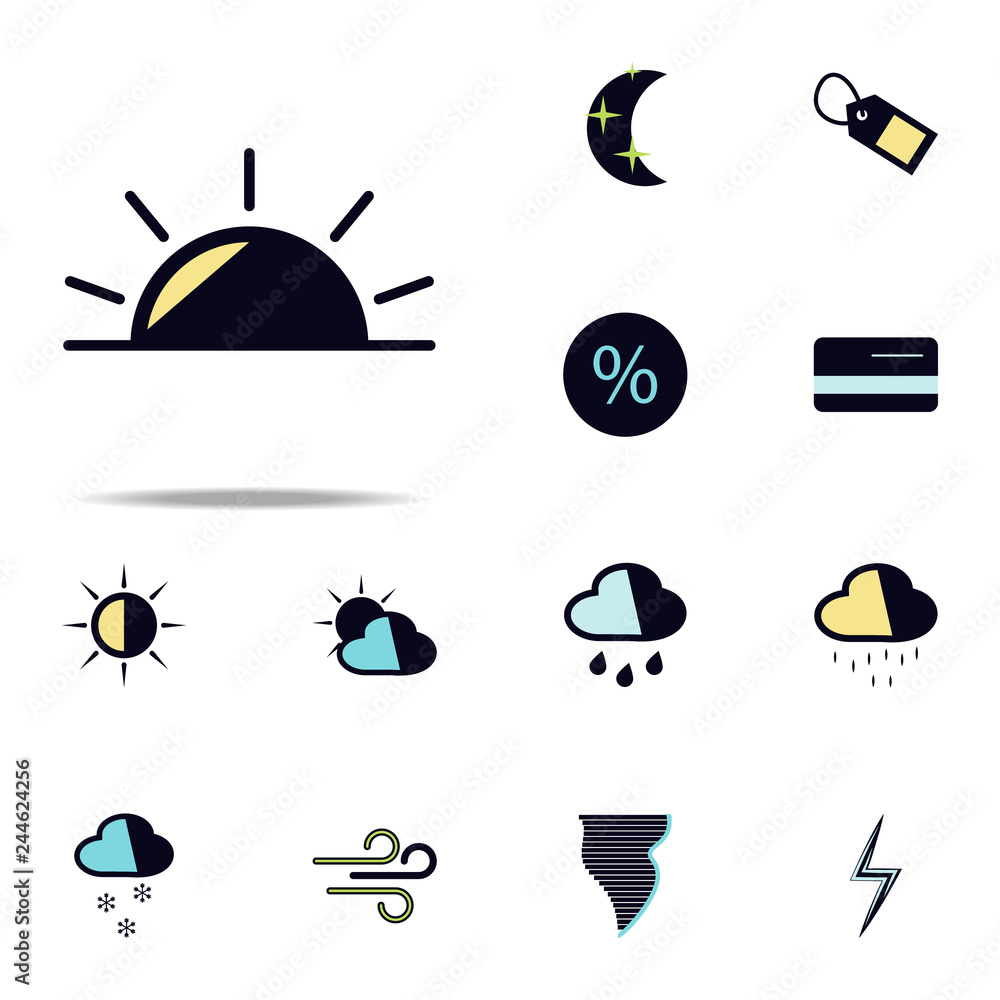 Poster sunset icon. web icons universal set for web and mobile