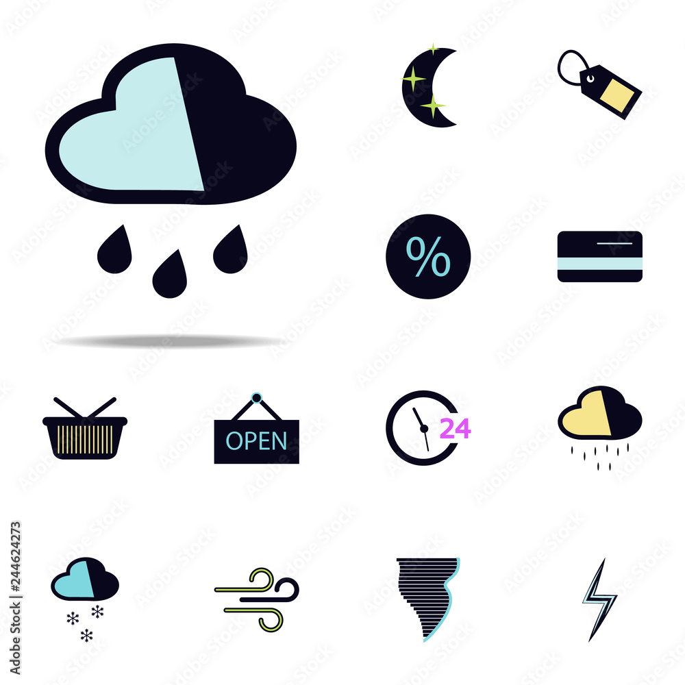 Poster rain cloud icon. web icons universal set for web and mobile