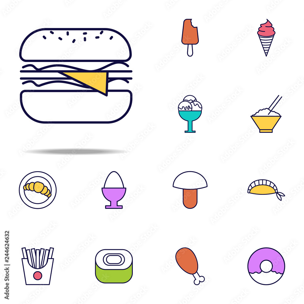 Poster cheeseburger icon. web icons universal set for web and mobile