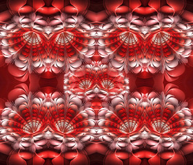 Abstract 3d computer generated exotic colorful flowers pattern fractals background artwork