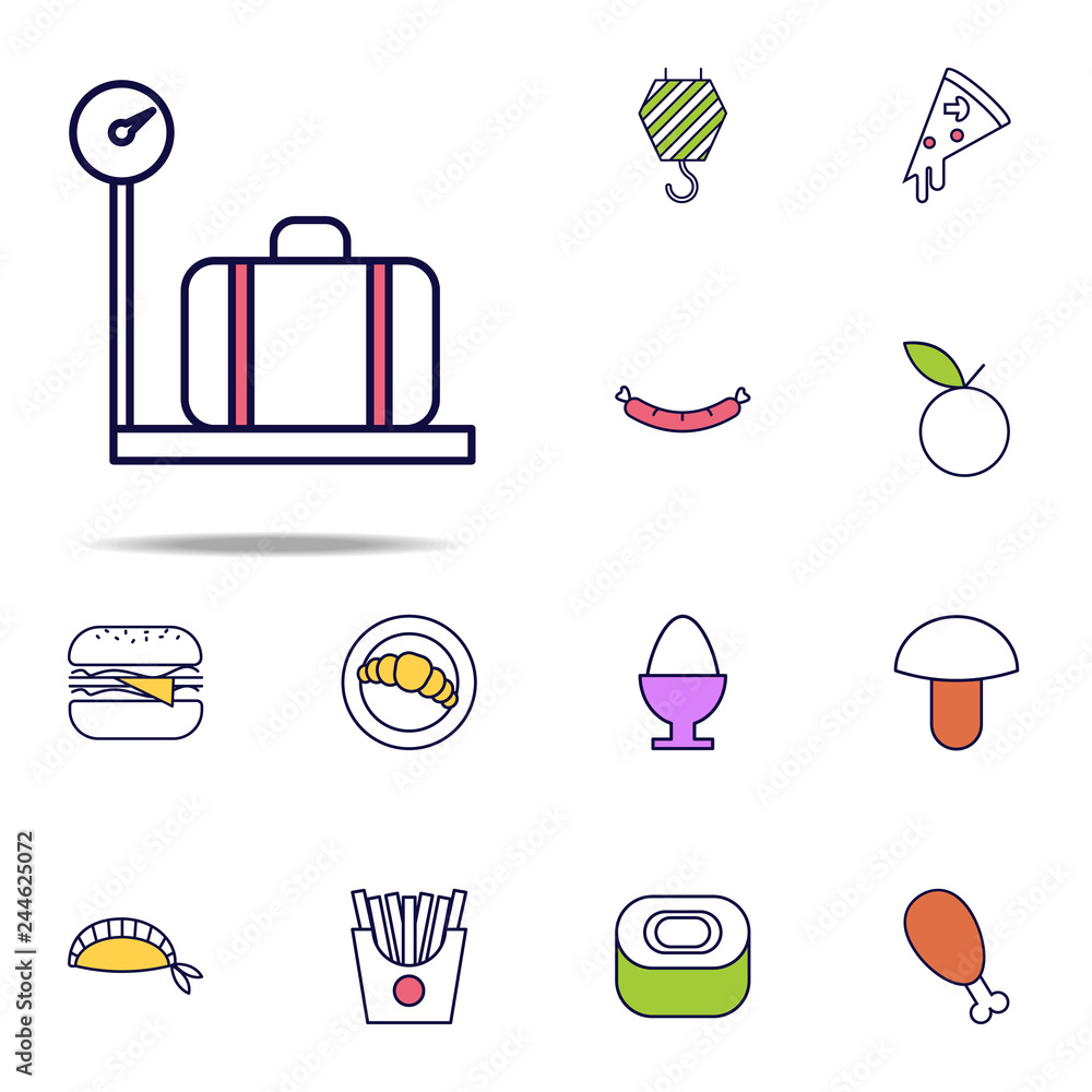 Aufkleber baggage scales icon. web icons universal set for web and mobile