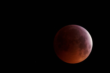 Total lunar eclipse on January 21, 2019, photographed from Mannheim in Germany.