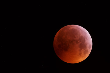 Total lunar eclipse on January 21, 2019, photographed from Mannheim in Germany.