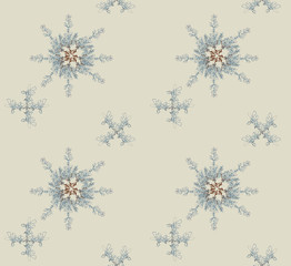 snow flakes created with watercolor drawing of a branch, seamless pattern repeat, rapport