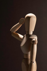 Wooden Artists Mannequin - Salute Gesture