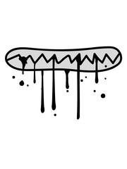 fressen hunger gesicht beißen zähne knirschen tot tod graffiti tropfen mund lustig comic cartoon clipart design